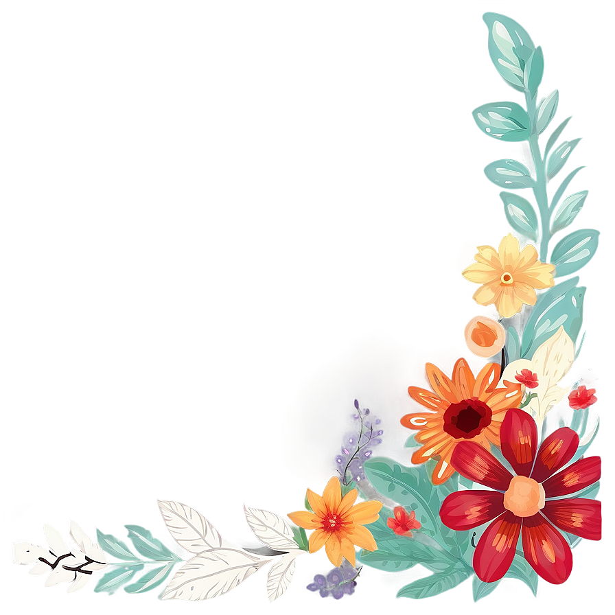 Indie Flower Corner Border Png 65