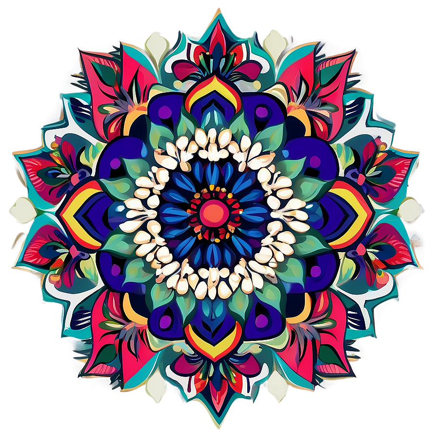 Indie Flower Mandala Design Png 06252024