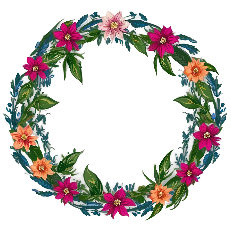 Indie Flower Wreath Png 6