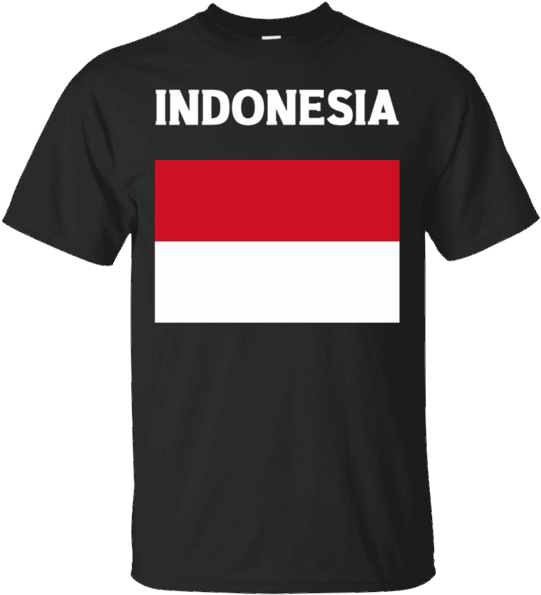 Indonesia Flag Black T Shirt
