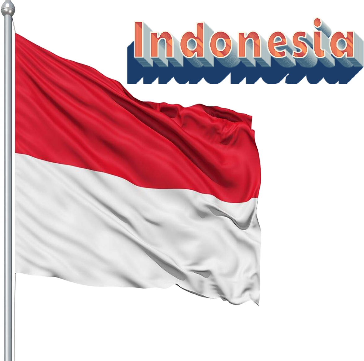 Indonesian Flag Waving