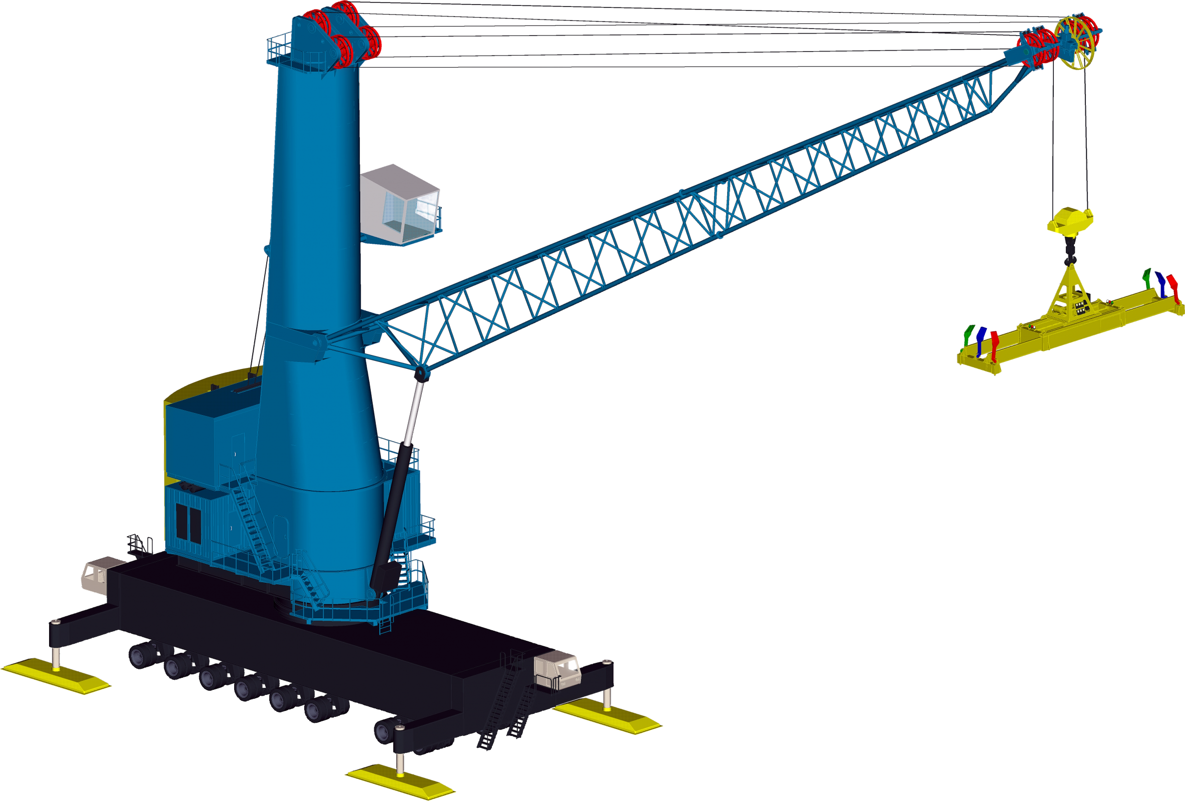 Industrial Blue Crane Design