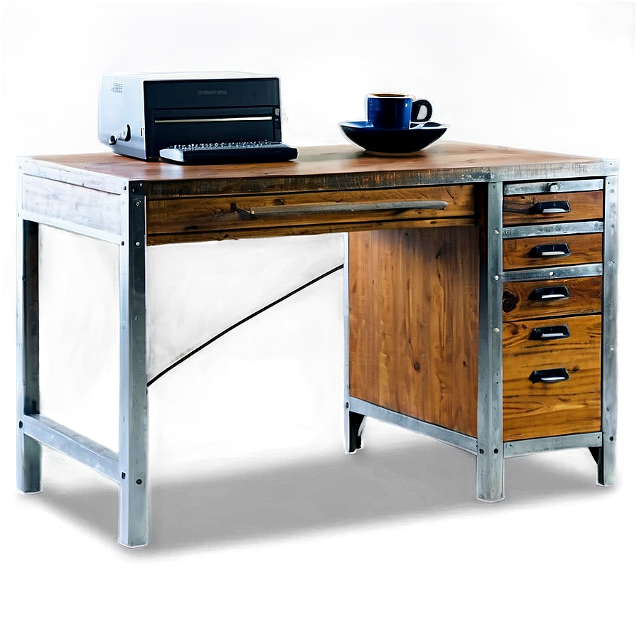 Industrial Office Desk Png 06122024