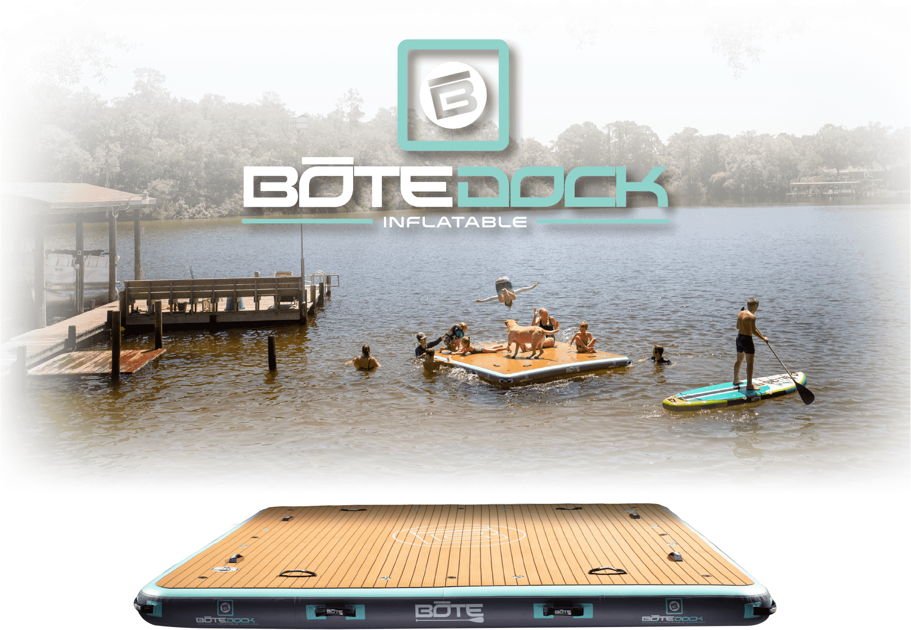 Inflatable Bote Dock Lake Recreation