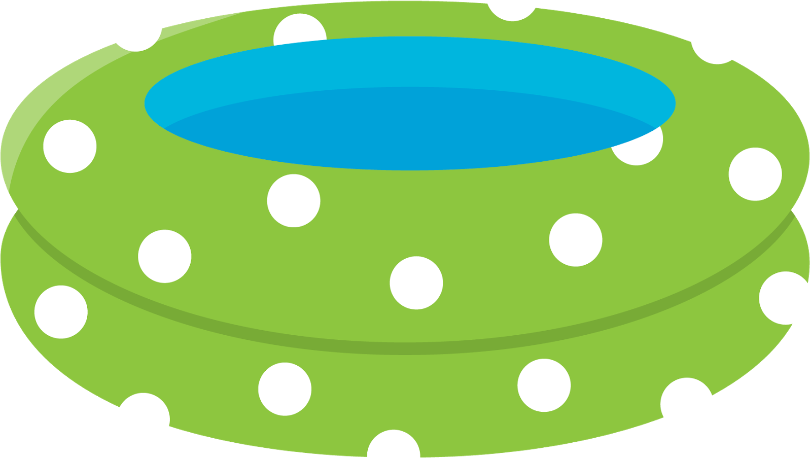 Inflatable Pool Float Green White Dots