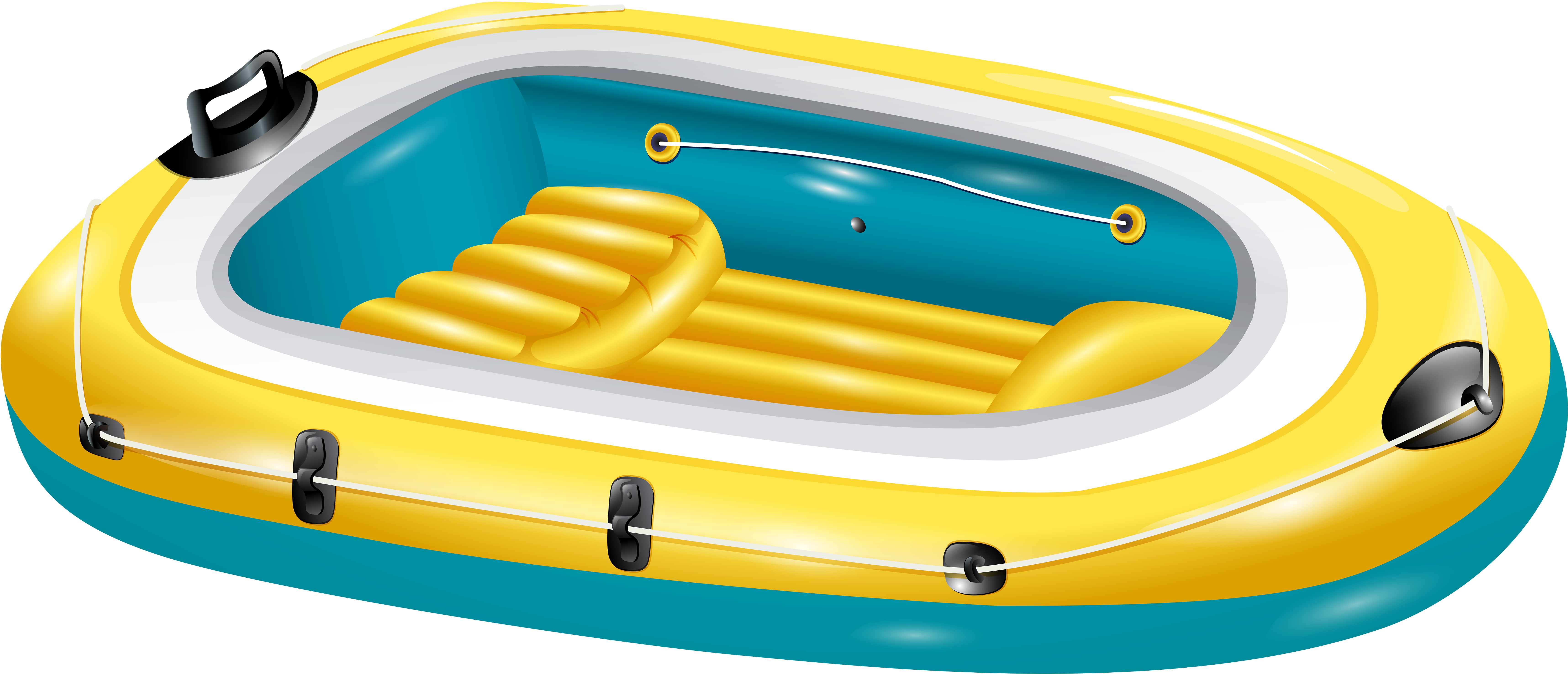 Inflatable Yellow Raft Illustration