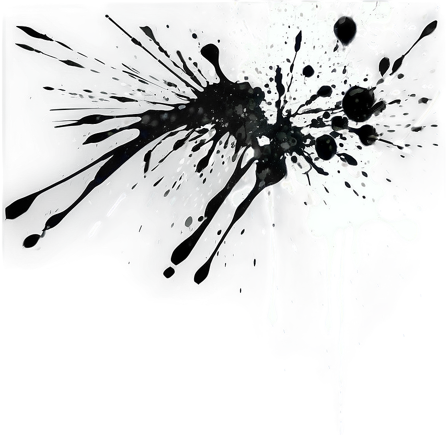 Ink Black Splatter Design Png Qas69