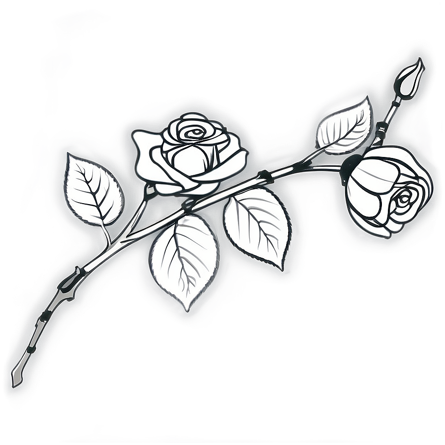 Inked Rose Black And White Png Ukl