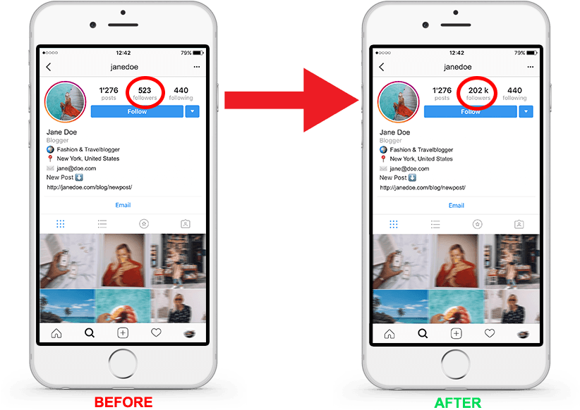 Instagram Followers Increase Comparison