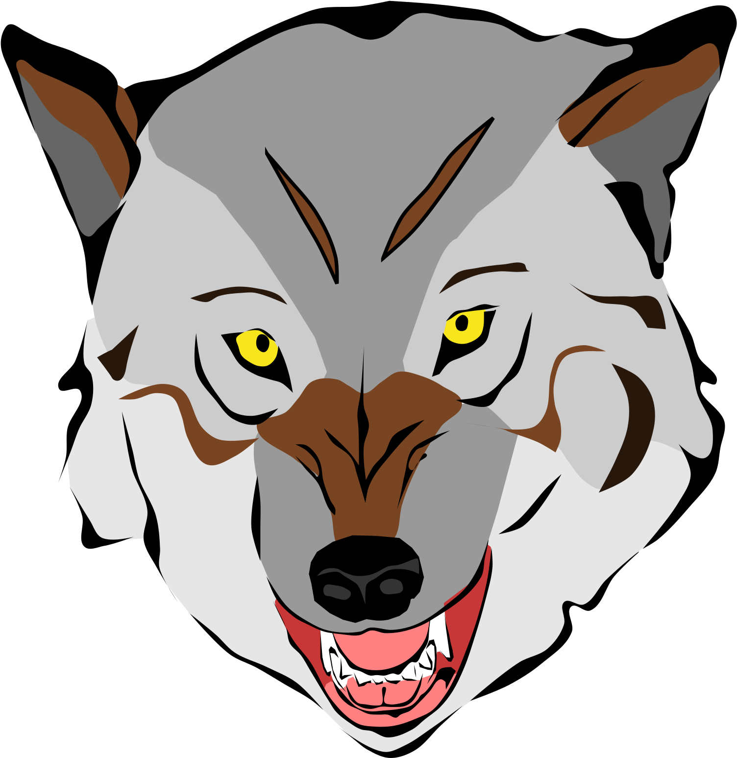 Intense_ Wolf_ Face_ Vector_ Art