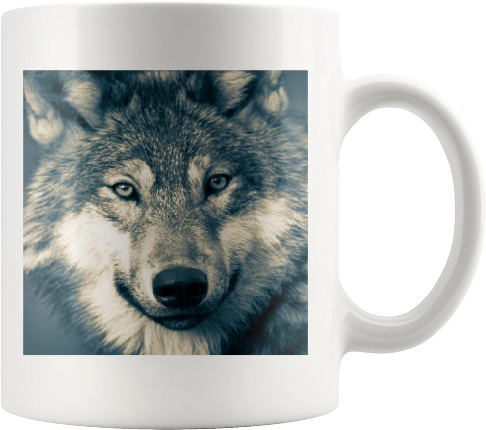 Intense Wolf Mug Design