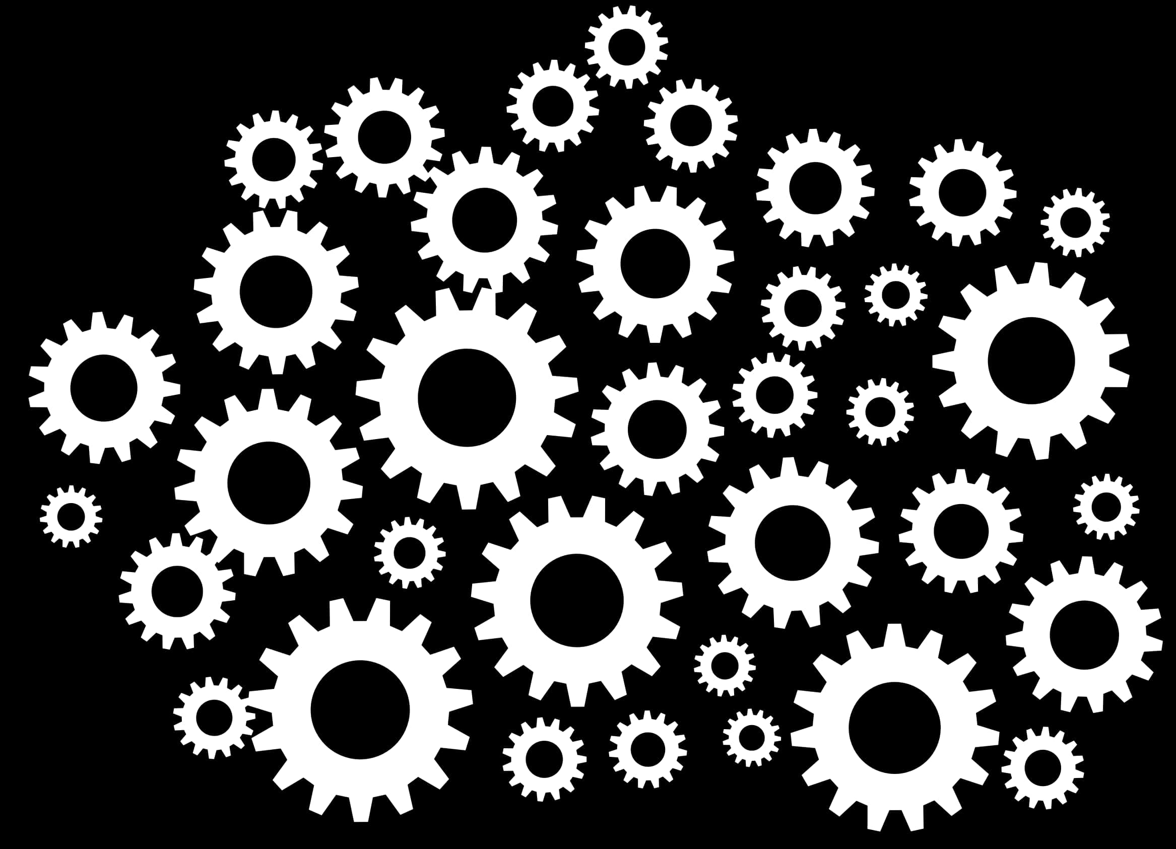 Interlocking Gears Pattern Black Background