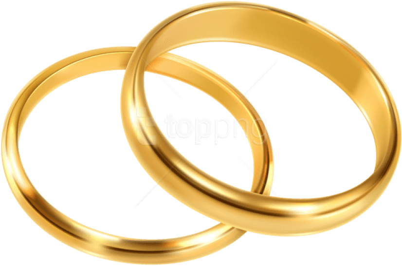 Interlocking Gold Wedding Rings Clipart