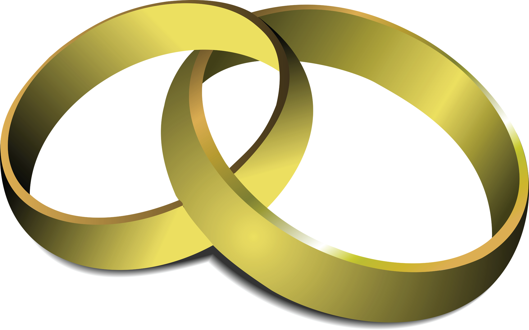 Interlocking Golden Rings Wedding Logo