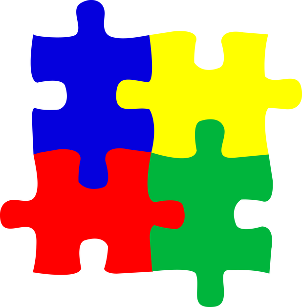 Interlocking Puzzle Pieces Colorful