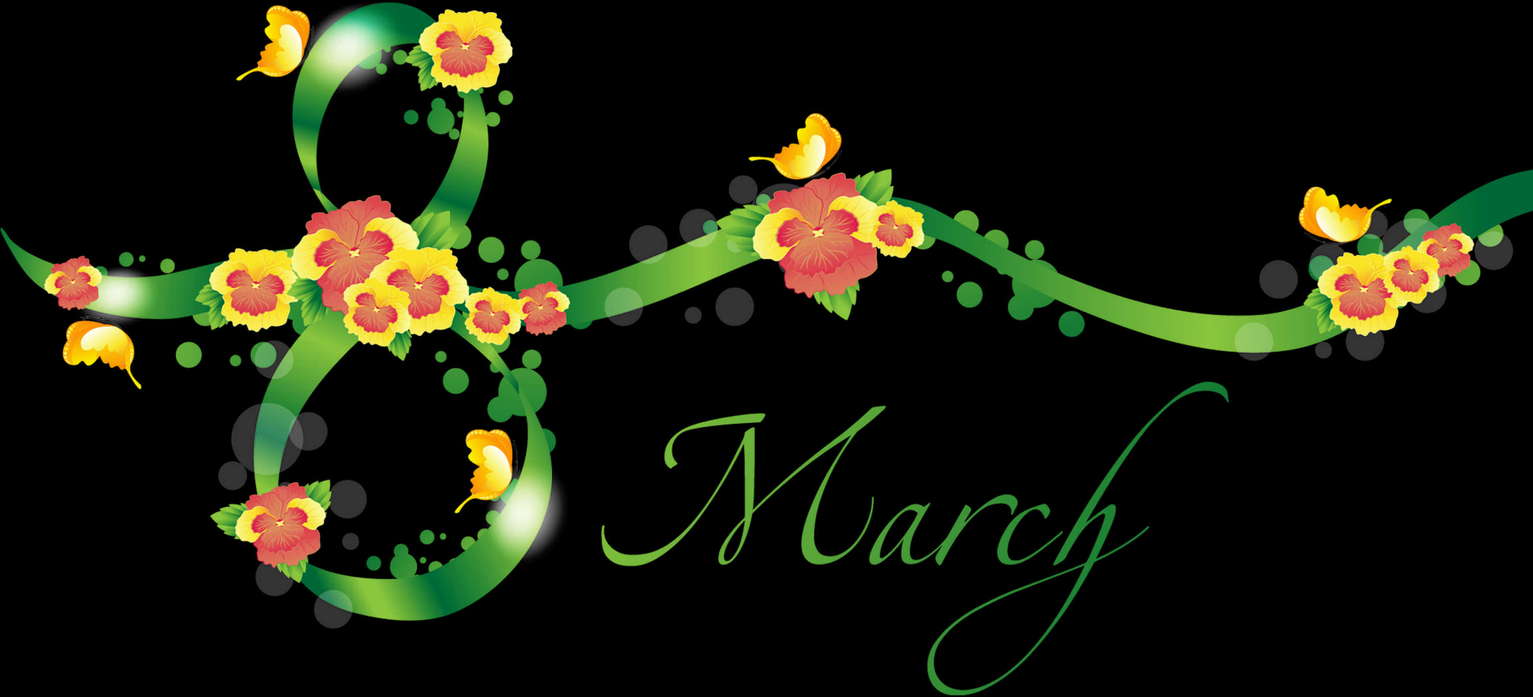 International Womens Day March8 Floral Graphic