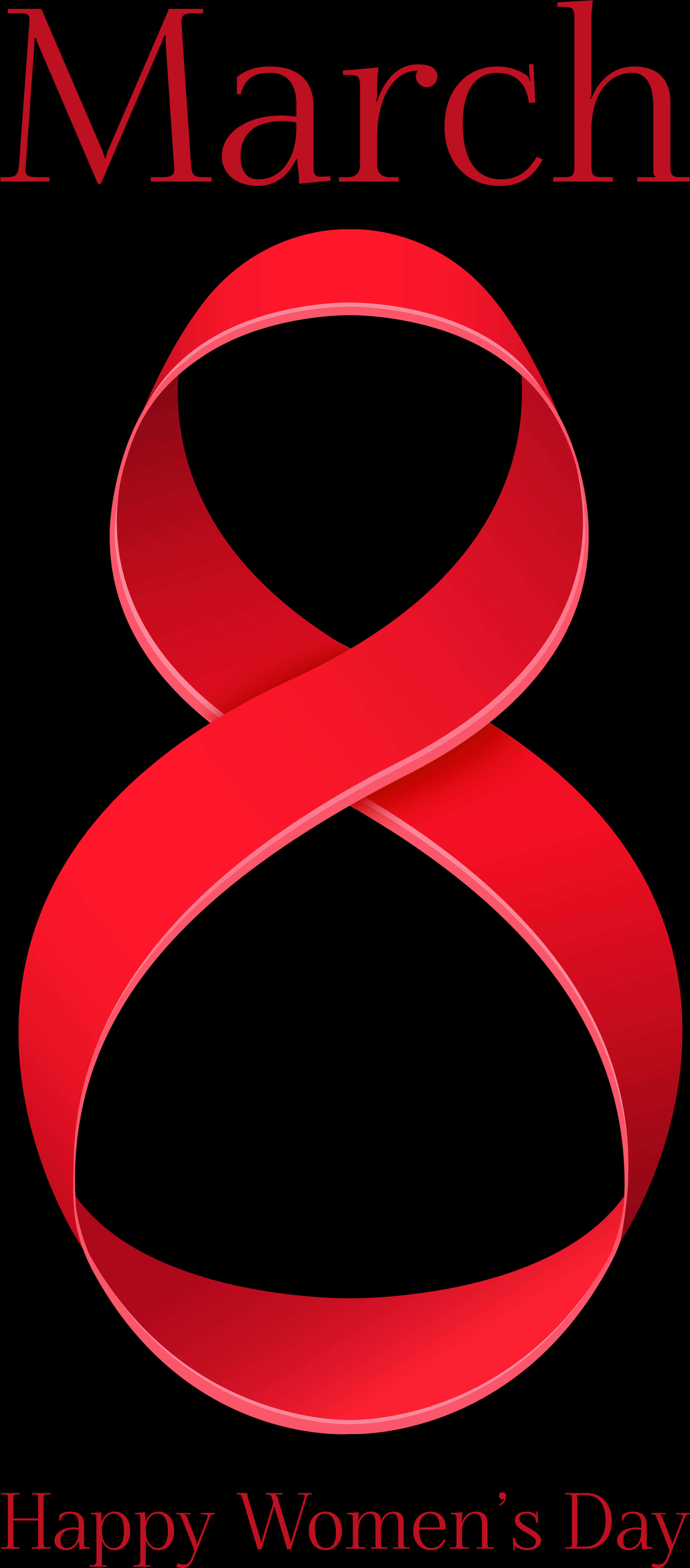 International Womens Day Red Ribbon Graphic