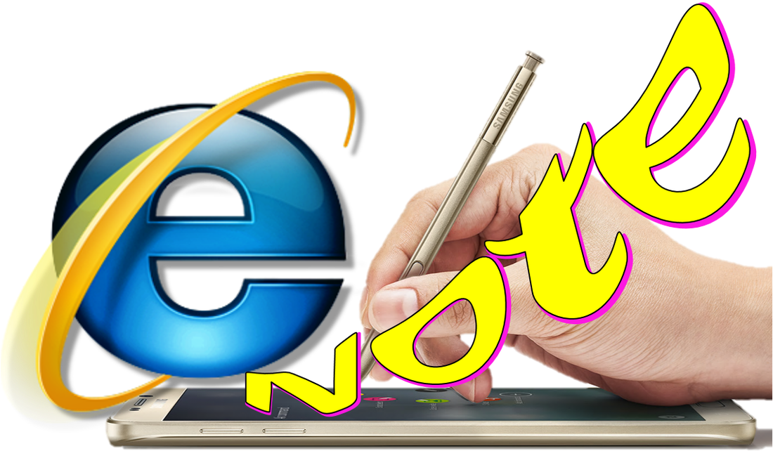 Internet Explorer Note Taking Concept