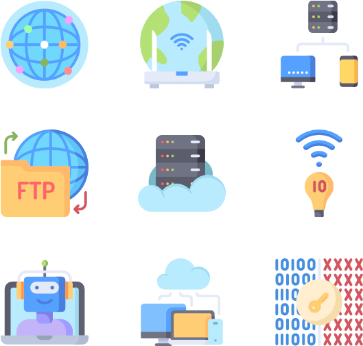 Internet Technology Icons Set