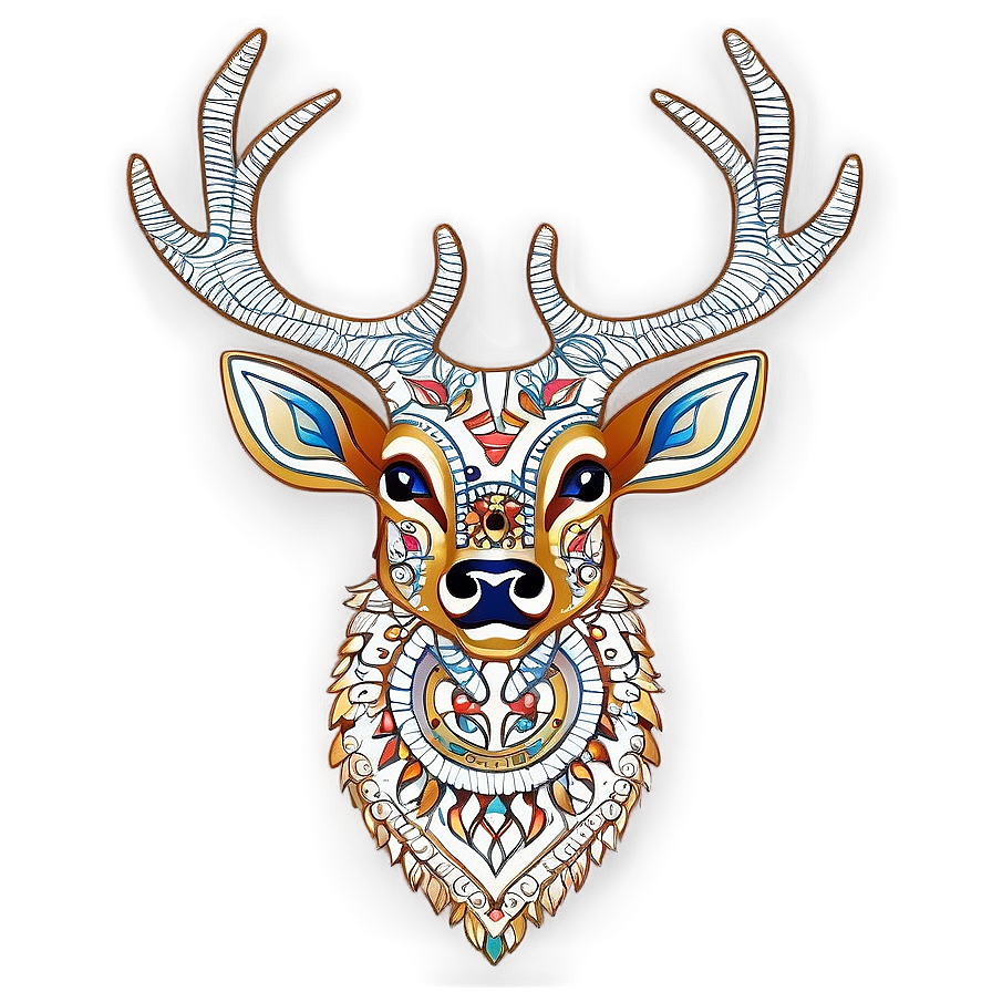 Intricate Deer Head Mandala Png 1