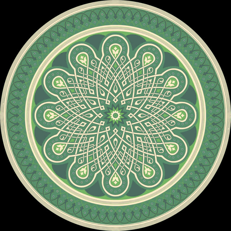 Intricate Green Mandala Pattern