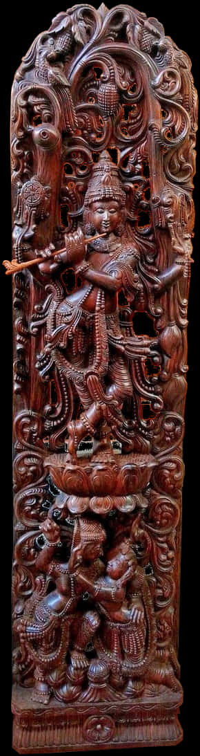 Intricate Hindu Deity Carving