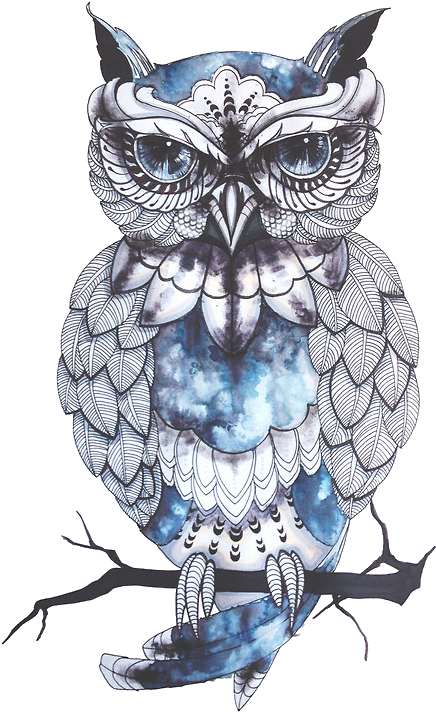 Intricate Owl Tattoo Design