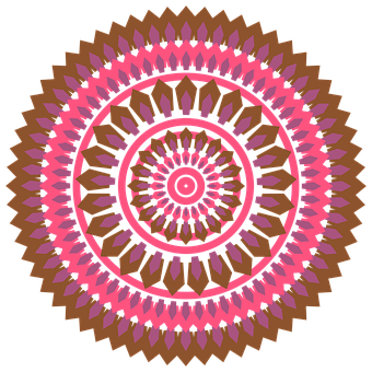Intricate Pinkand Brown Mandala Art