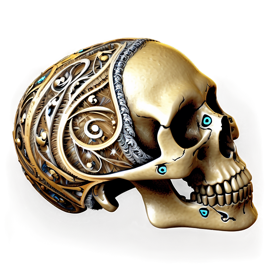 Intricate Skull Design Png D