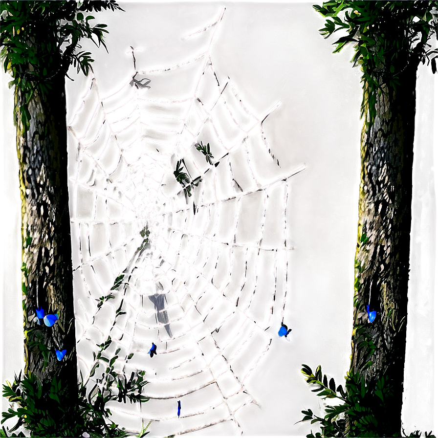 Intricate Spider Web Forest Scene