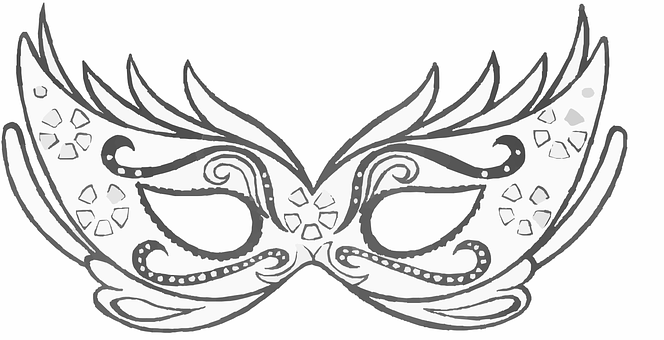 Intricate Venetian Mask Outline