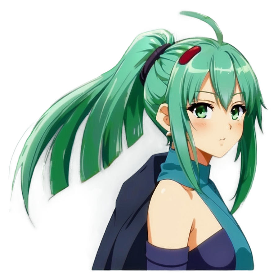 Intriguing Green Haired Anime Png For Download Jav