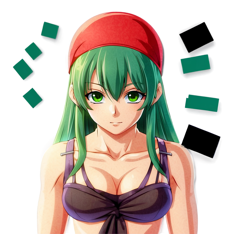 Intriguing Green Haired Anime Png For Download Rbu23