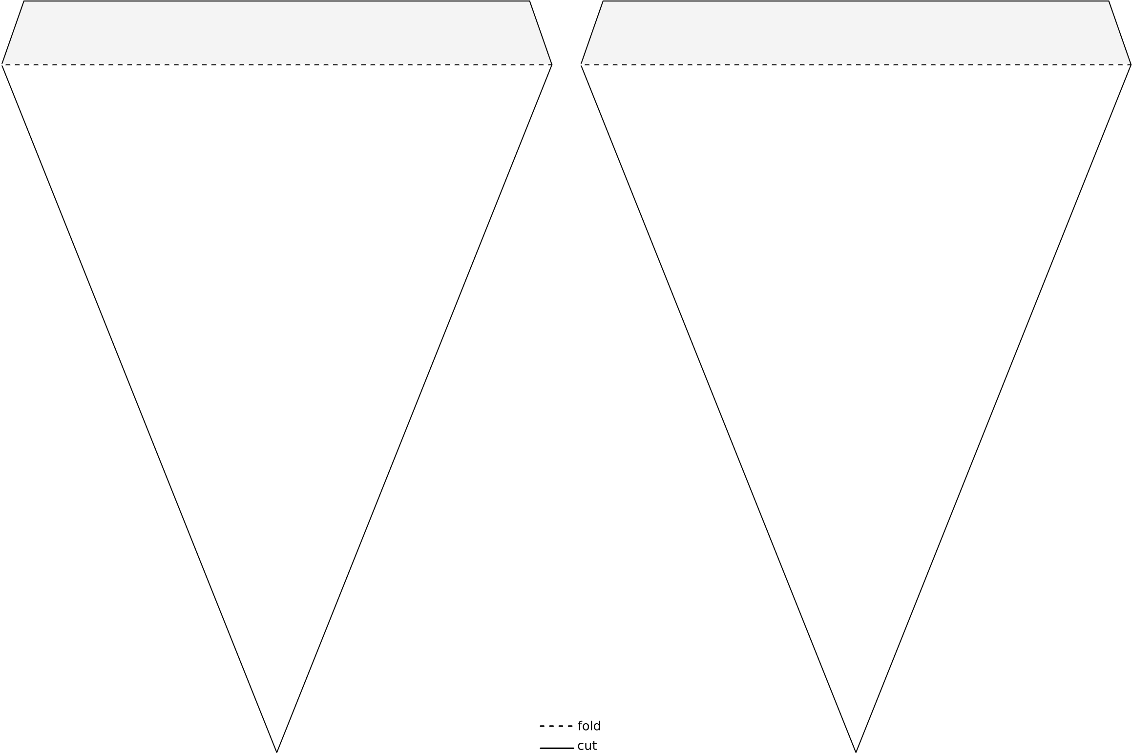 Inverted Triangle Paper Fold Cut