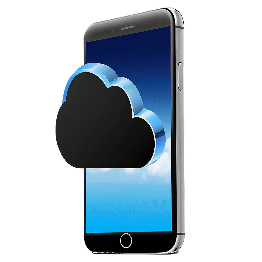 Iphone With Cloud Storage Graphic Png Fcm66