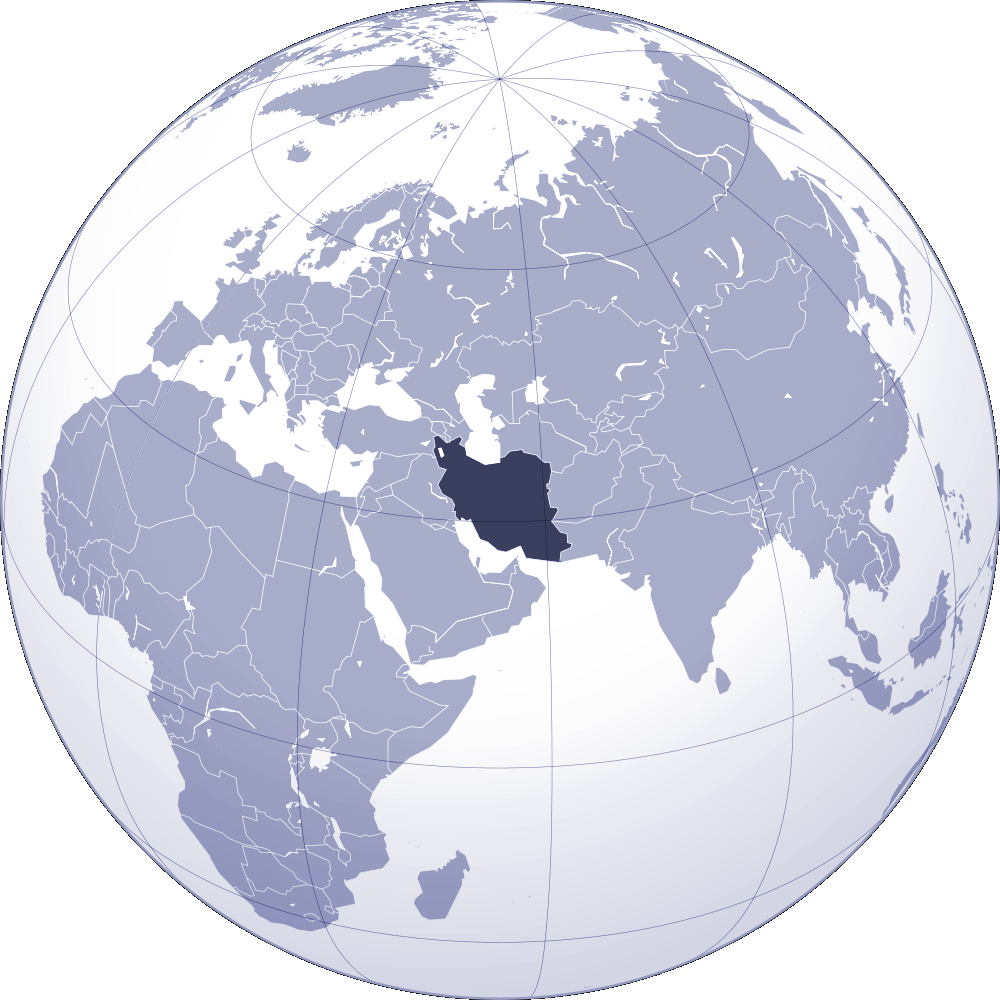 Iran Highlighted Global Map