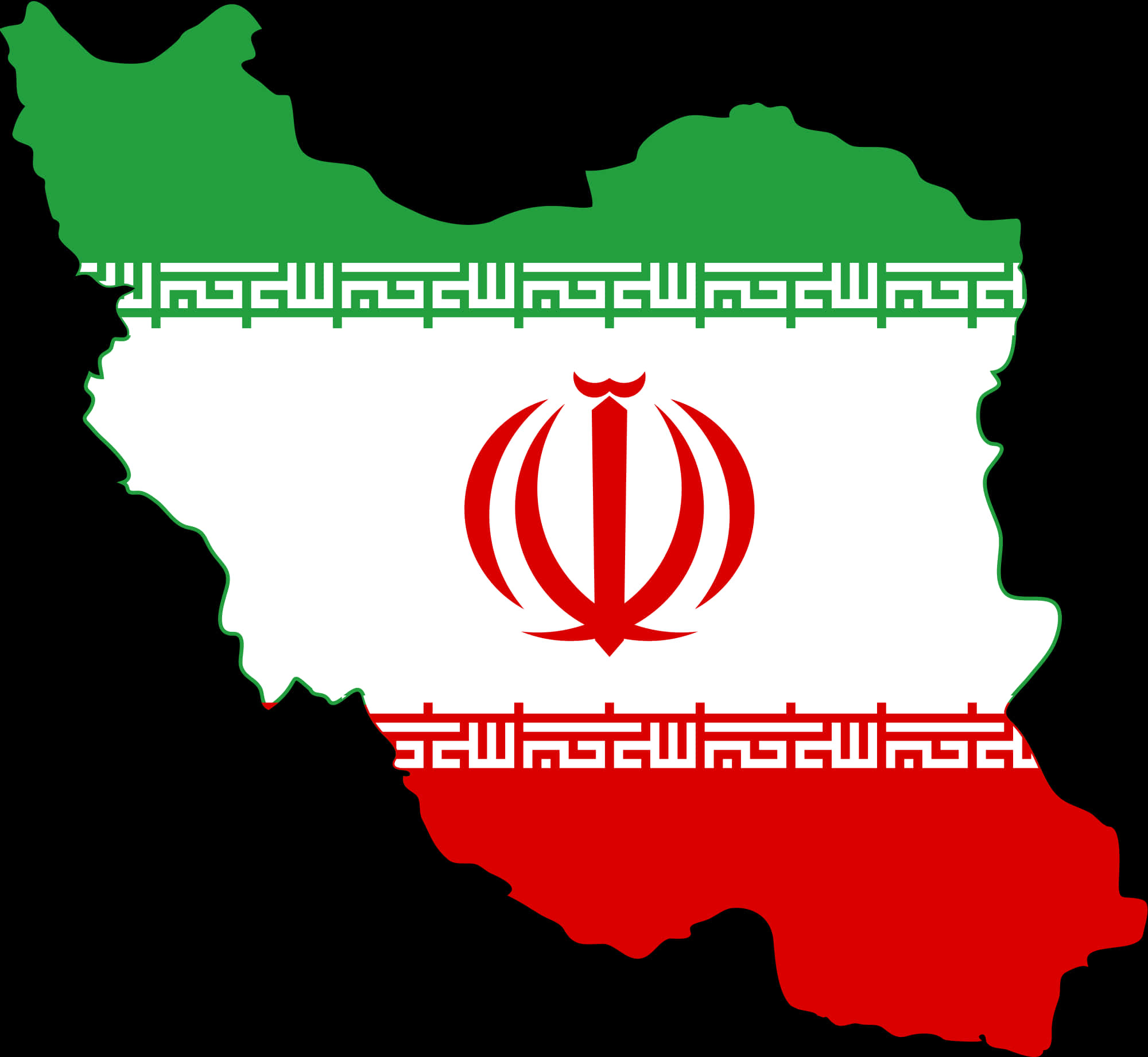 Iran Mapwith Flag Design