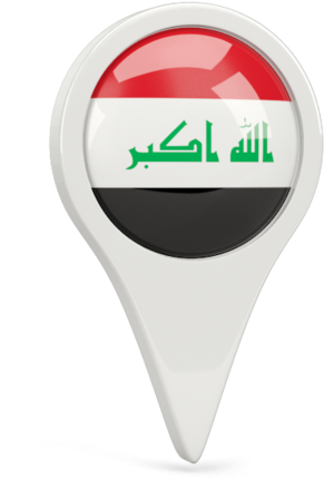 Iraq Location Pinwith Flag