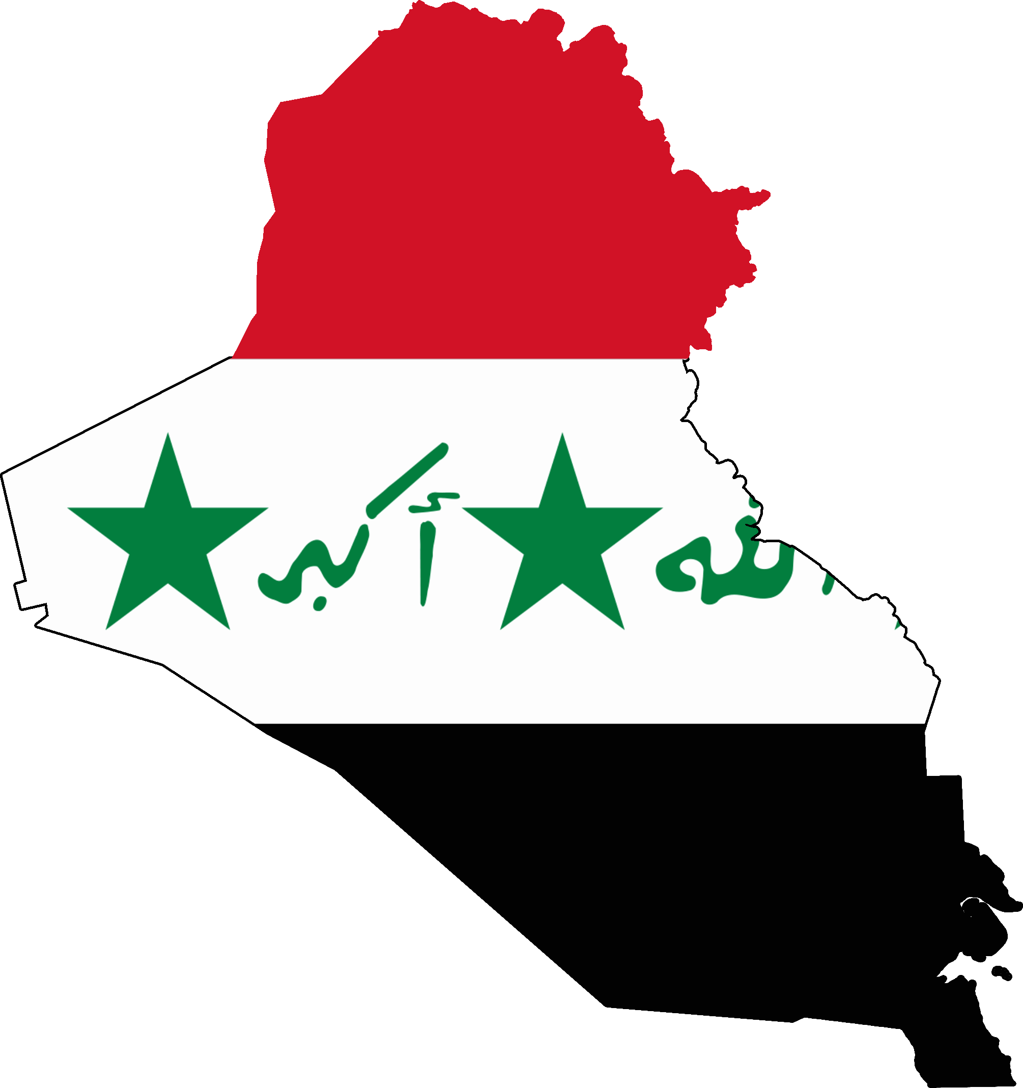 Iraq Mapwith Flag Overlay