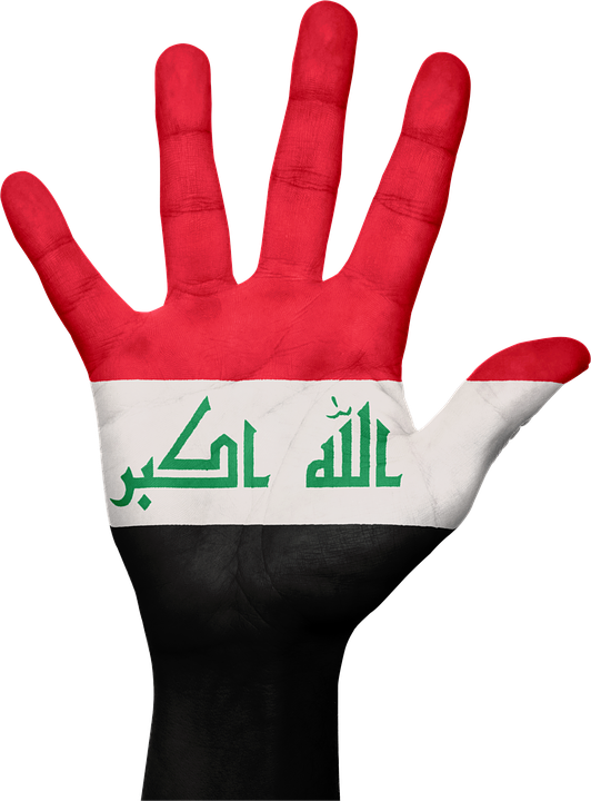 Iraqi Flag Painted Hand