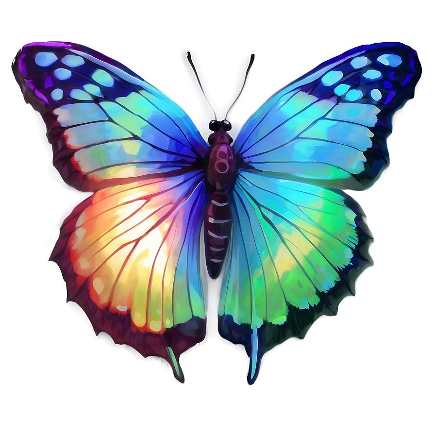 Iridescent Butterfly Glow Png 06272024