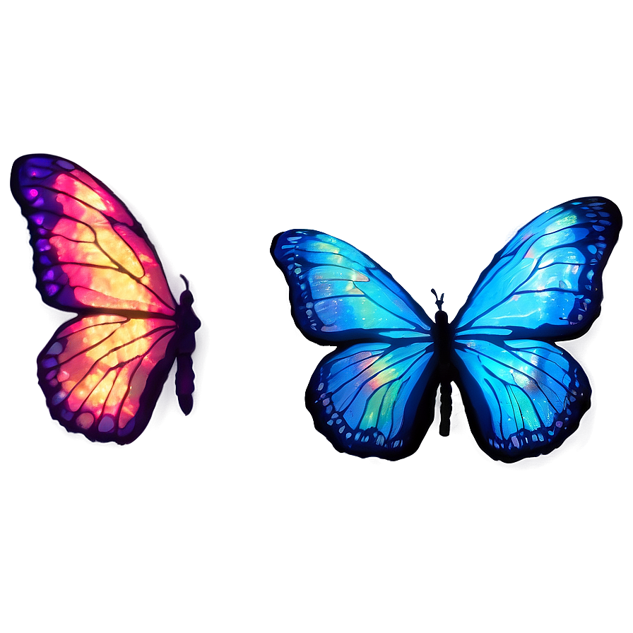 Iridescent Butterfly Glow Png Lqb