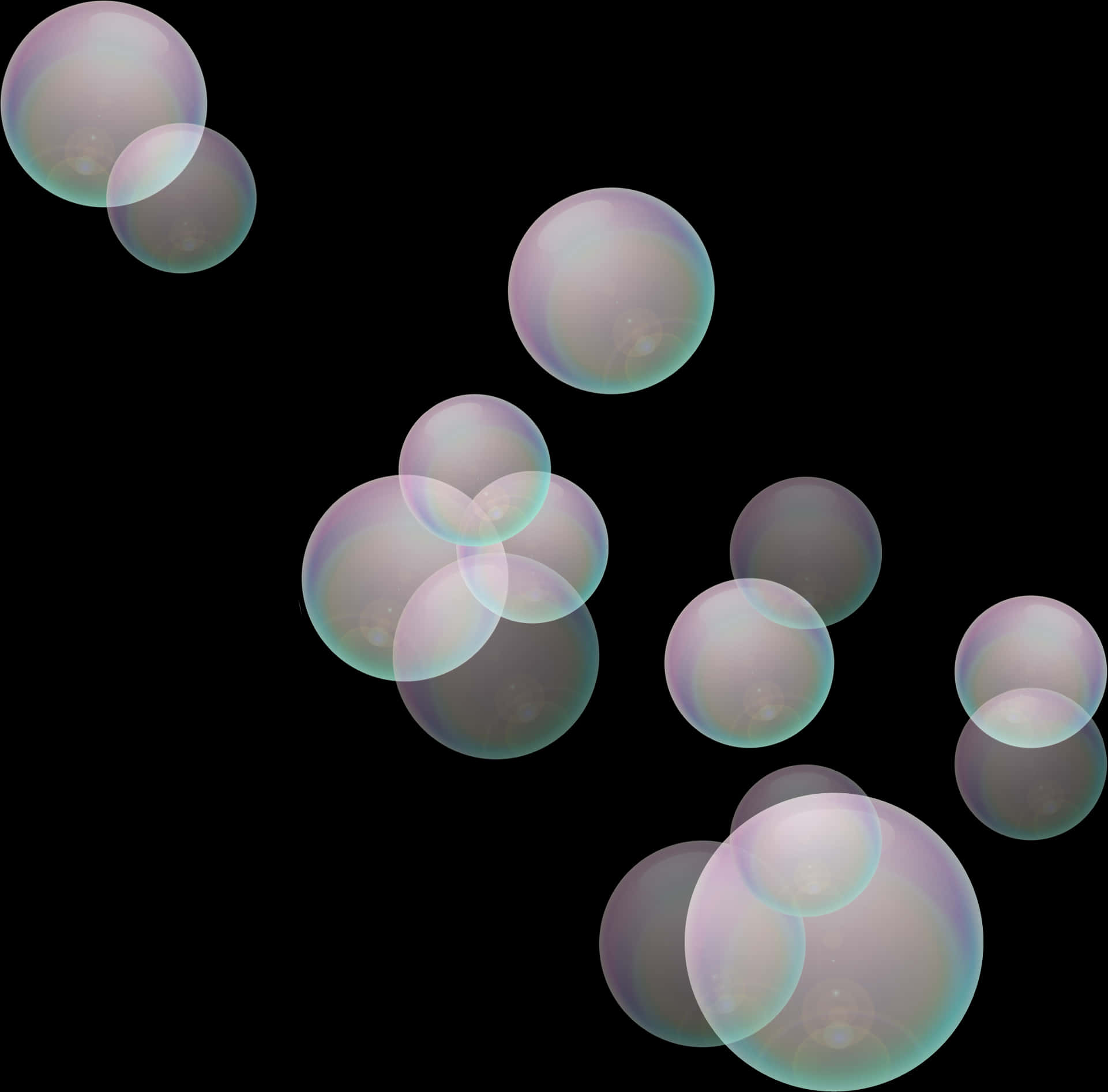 Iridescent Soap Bubbles Floating