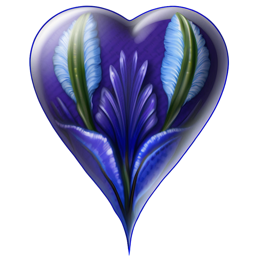 Iris Blue Heart Icon Png 06272024