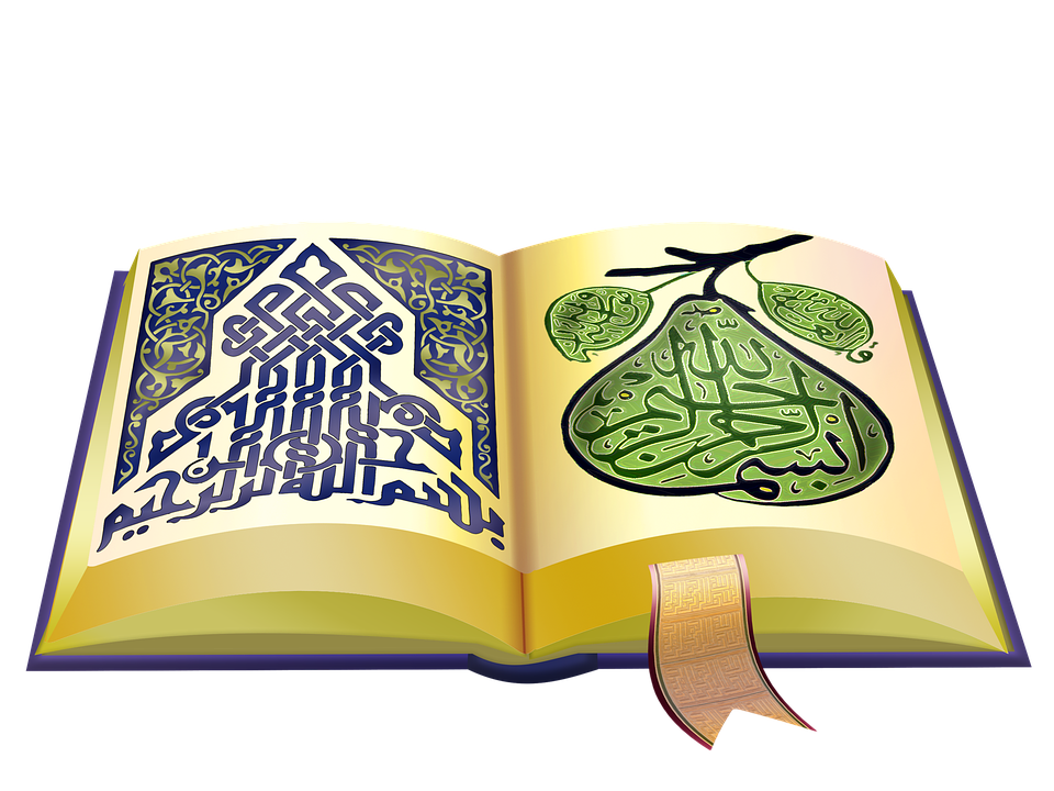 Islamic Calligraphy Quran Open Book