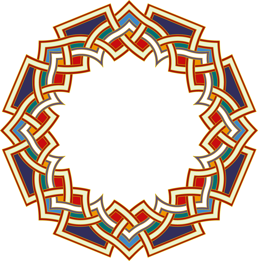 Islamic Geometric Pattern Circle Frame