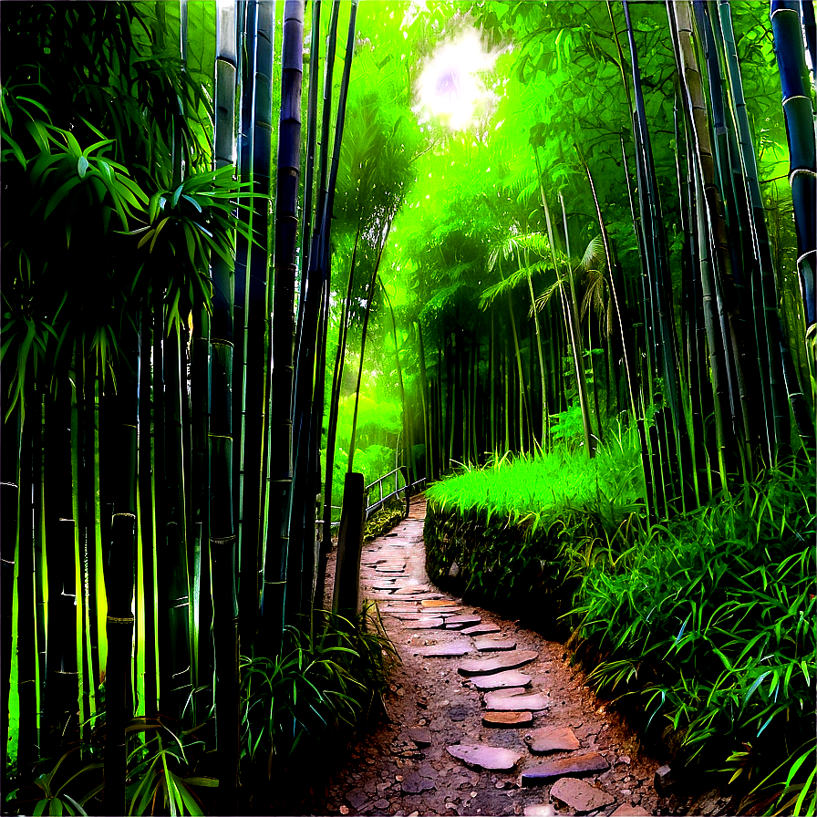 Island Bamboo Forest Path Png Jja