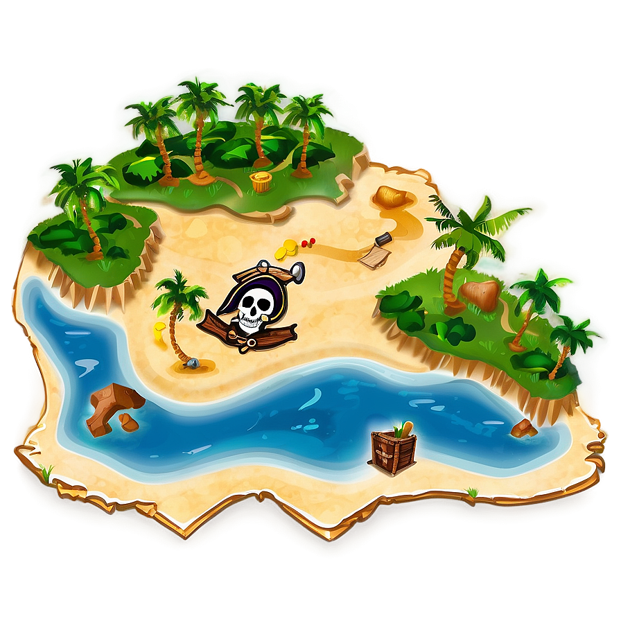 Island Pirate Treasure Map Png 60