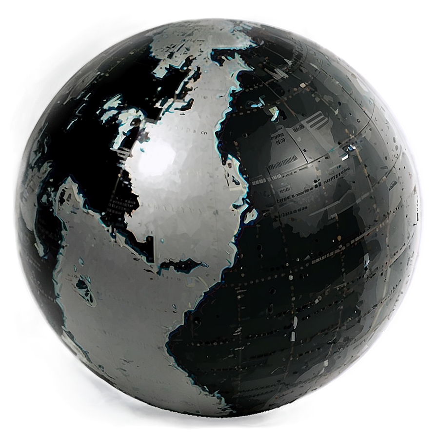 Isolated Black And White Globe Png Sgf