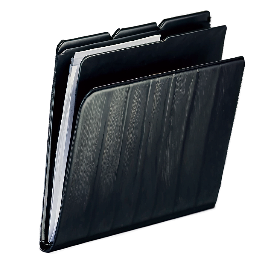 Isolated Black Folder Graphic Png Hbs94